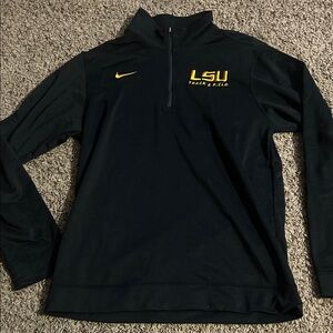 Nike Black and Gold LSU Quarter-Zip Pullover